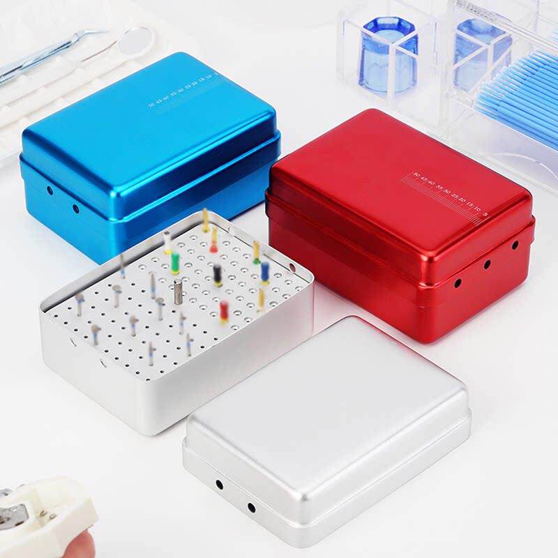 车针消毒盒牙胶尖放置盒口腔120孔喷砂耐高温器械盒收纳根管锉架