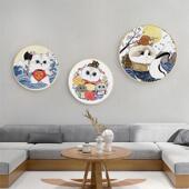 福喵日式 和咪风猫餐厅装 画饭厅餐桌挂画可饰爱卡通壁画QZ202106气