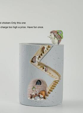 秃鸡!可以这样做。从旅行的角度看，就像刺猬的家。治愈桌面饰品