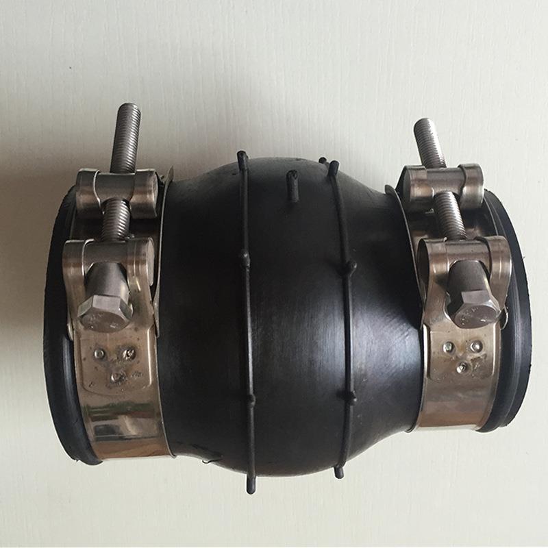 单球橡体橡胶软连接耐腐蚀耐减震降噪不锈FTU钢卡箍磨式胶接头