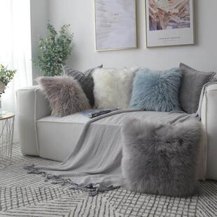 cushion case Plush sofa hair pillow long pillowcase cover