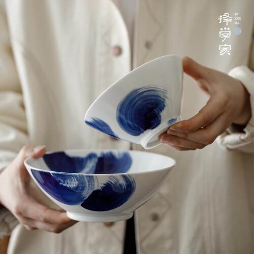 择学家景德镇陶瓷餐具套组釉下彩高温碗碟套装新婚乔迁碗盘碟家用
