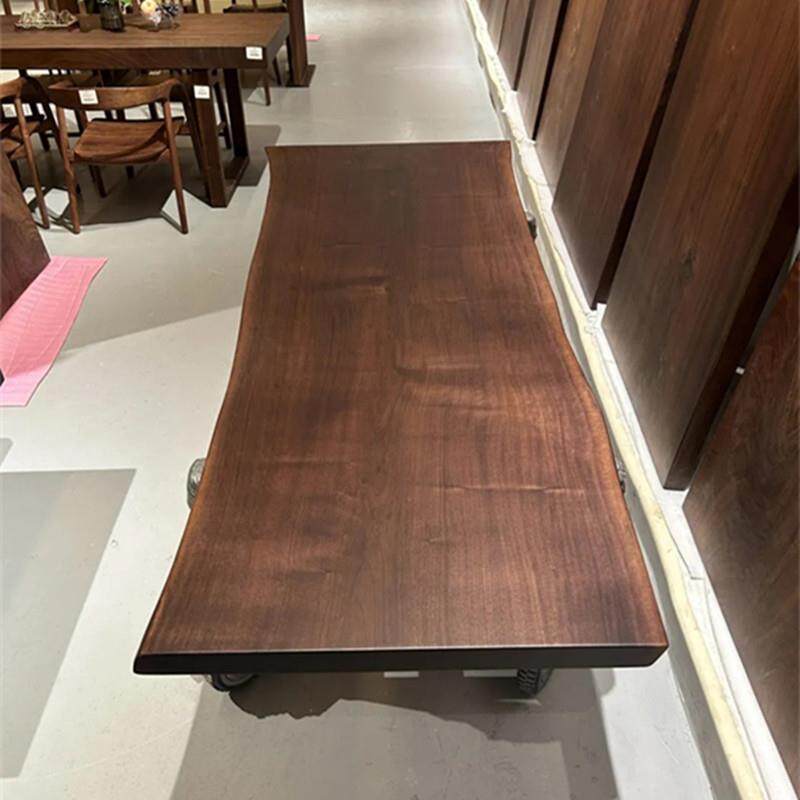 尺寸：210*79*5.5独板北美黑胡桃大板茶桌办公桌餐桌茶台