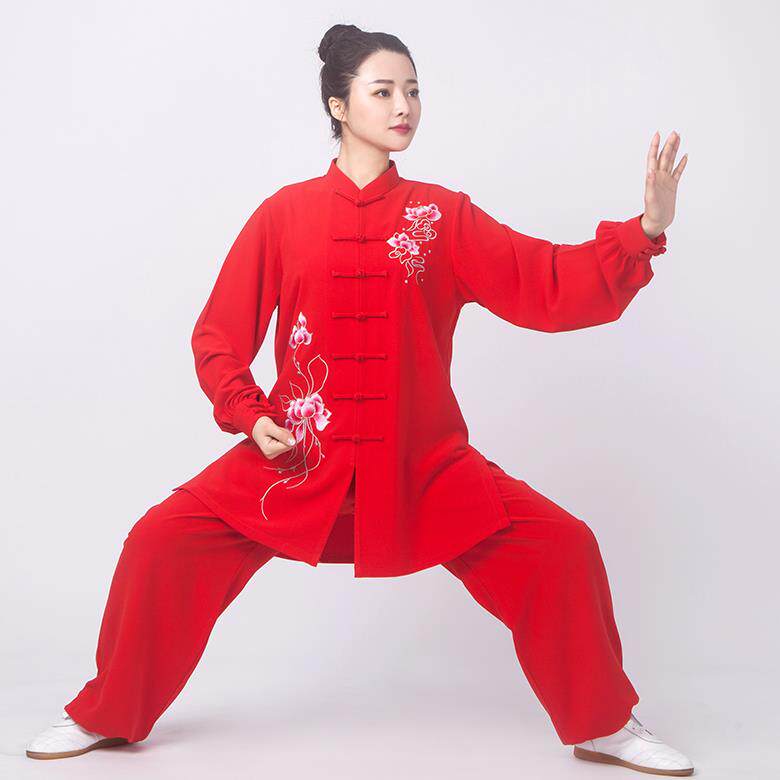正品春女秋太极服高端刺绣太极比赛演出服服男健晨身气功练装
