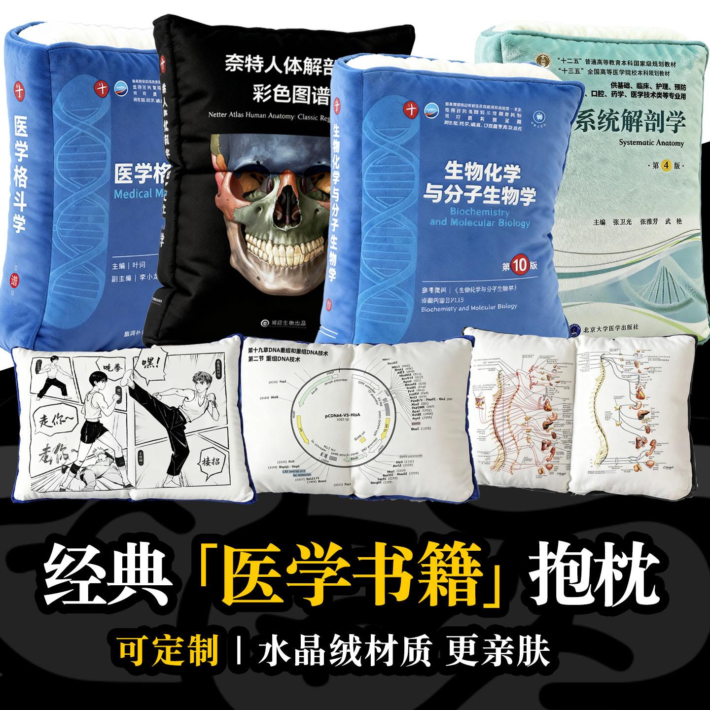 生物分子化学蓝皮书书本抱枕科研人周边医学午睡靠枕生日情侣礼物
