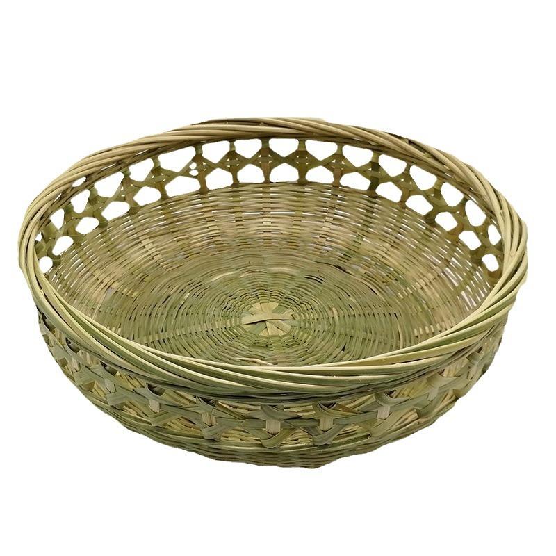 水果盘竹编花边编织镂空制品竹雕