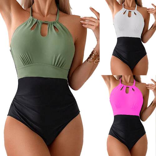 Swimsuit bikini patchwork women's one-piece