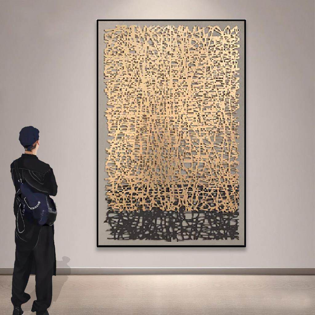 现代轻奢客厅墙面装饰金属挂画饭厅玄关沙发背景立体壁画样板房画