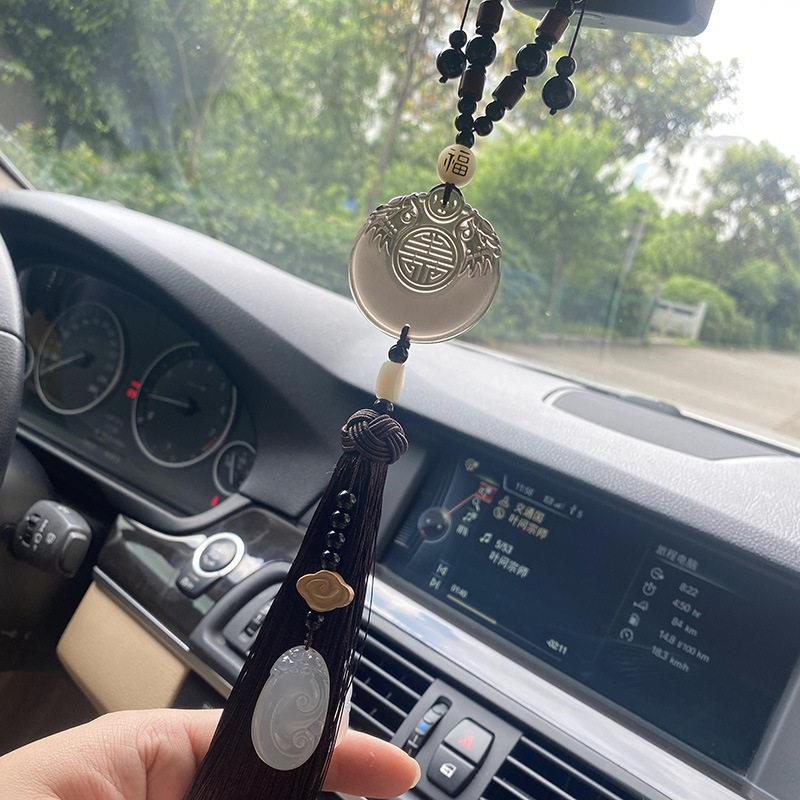 汽车挂件高档平安车内挂饰创意汽车挂件饰品车载黑曜石吊坠汽车挂