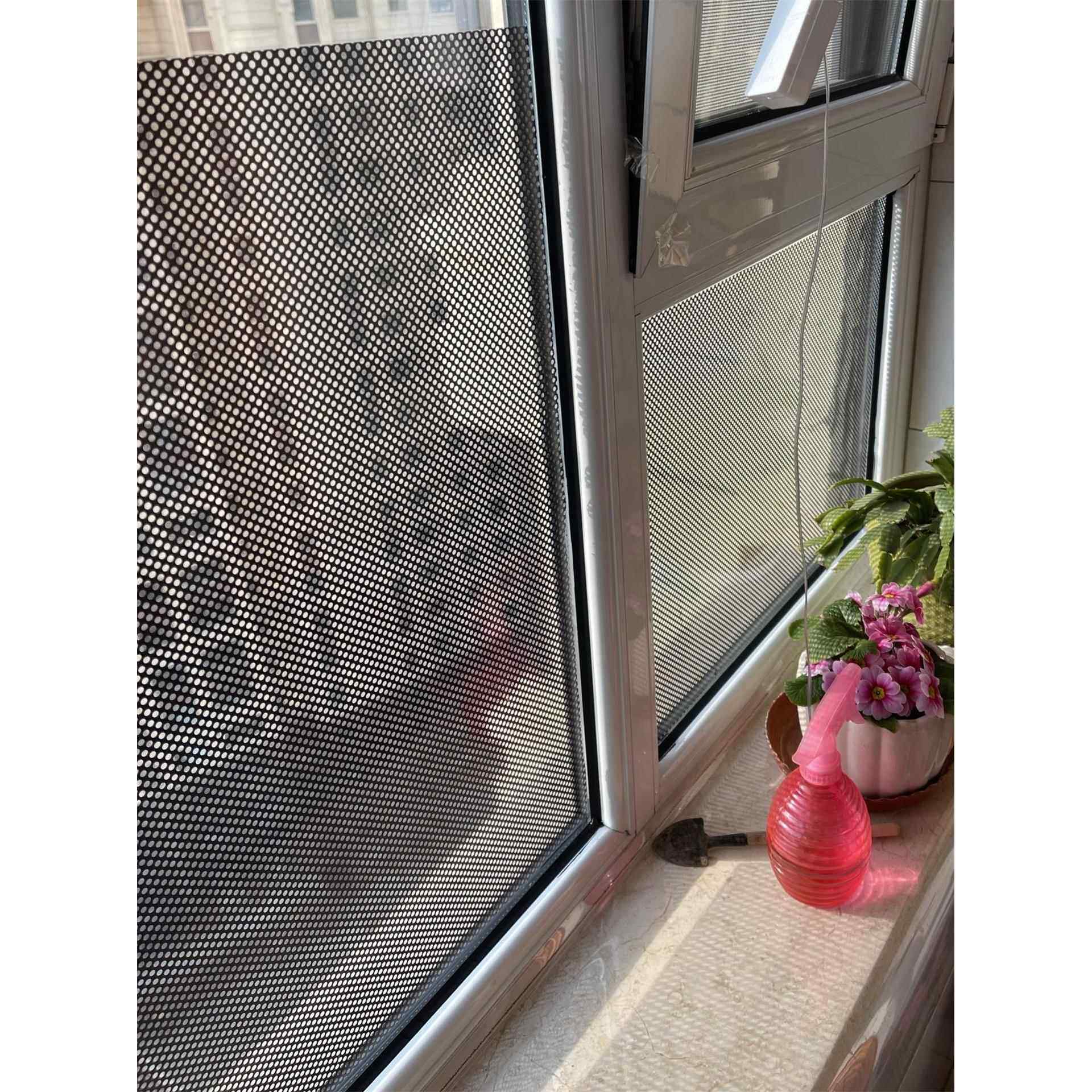 S静电免胶遮阳膜防晒窗贴阳台房间遮阳隔热膜网眼单孔透玻璃贴防R