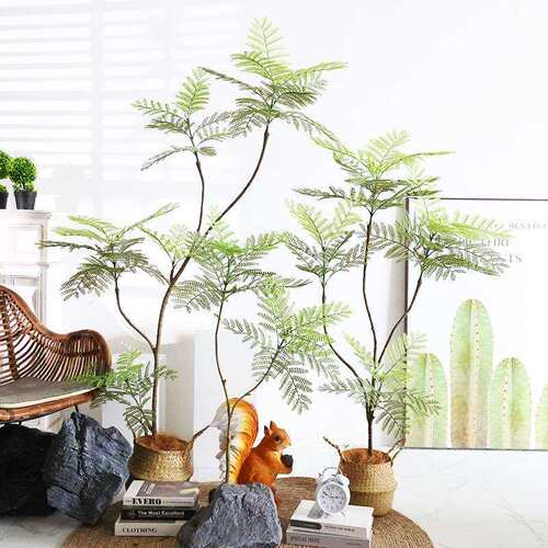 仿真绿植蓝花楹室内盆栽大型仿生植物假树轻奢客厅装饰品落地摆件