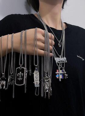 男士项炼不锈钢项炼女士男士简单长1