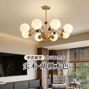 中古客厅吊灯主灯复式 轻奶油灯具 楼别墅大厅餐厅卧室双层魔豆法式