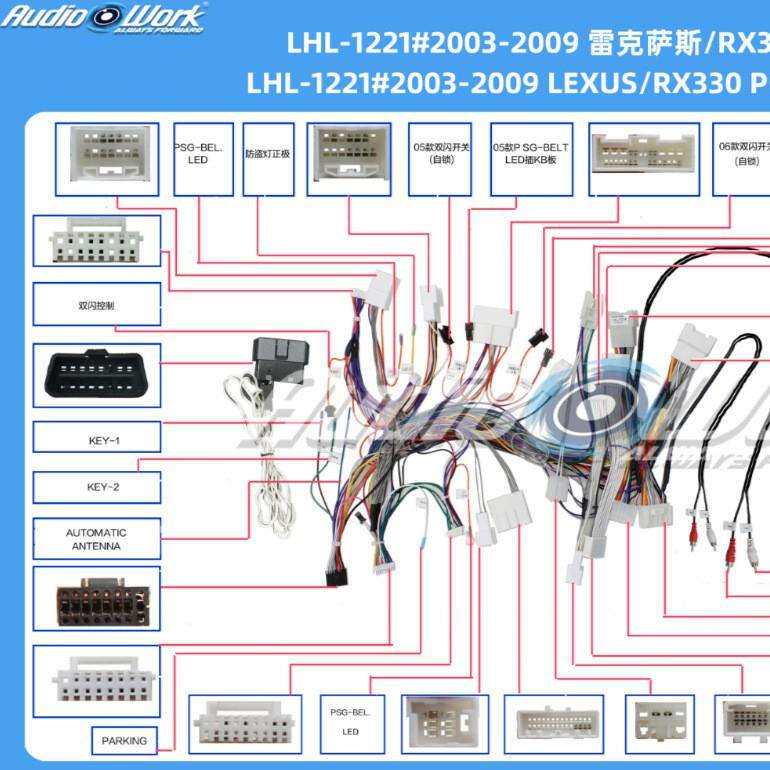 LHL-1221#导航线材 安卓中控大屏电源线 适用03-09款LEXUS/RX330