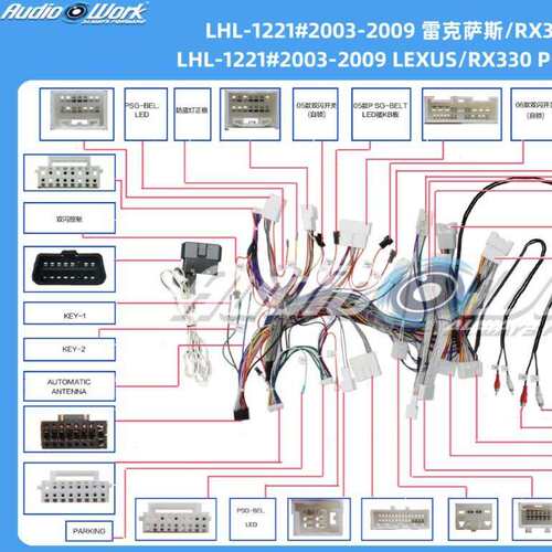 LHL-1221#导航线材 安卓中控大屏电源线 适用03-09款LEXUS/RX330