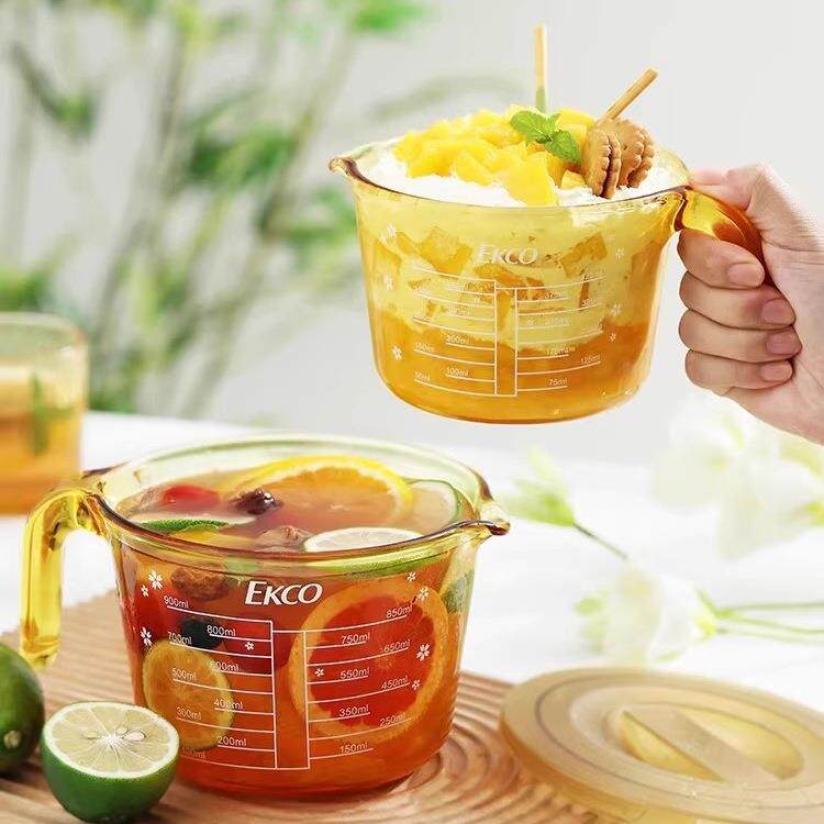 玻璃牛奶杯家用耐高温微波炉可加热专用早餐杯玻璃量杯带刻度