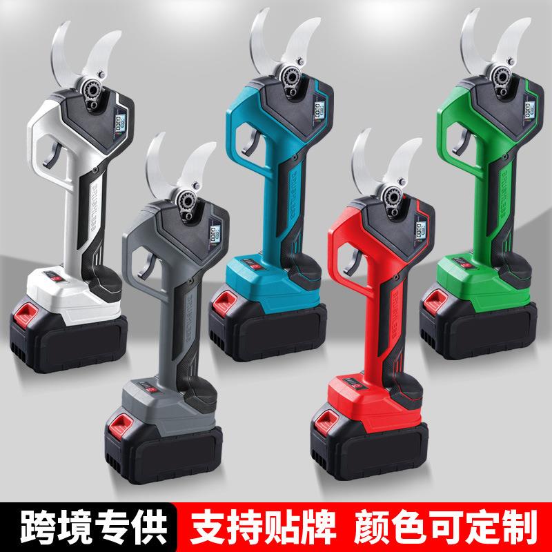 跨境园林工具电动修枝剪便携式园林园艺锂电果树剪户外高枝剪大口