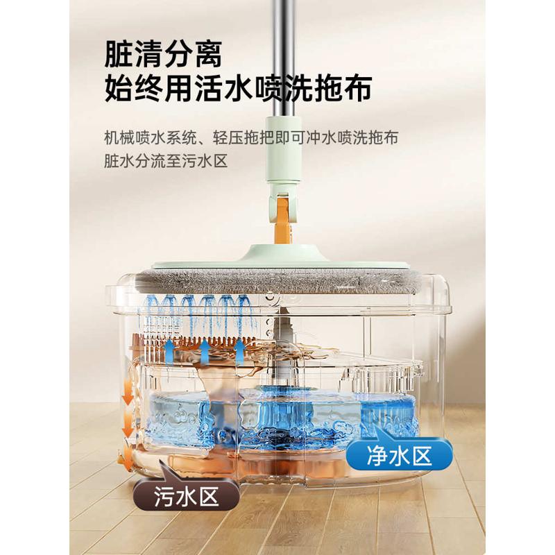 免手洗懒人拖把桶家用旋转2024新款自动一拖净平板拖地拖布
