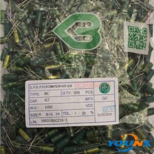 绿宝石电解电容 BERYL 8X16MM 100V 47UF RC 高频低阻 绿金色