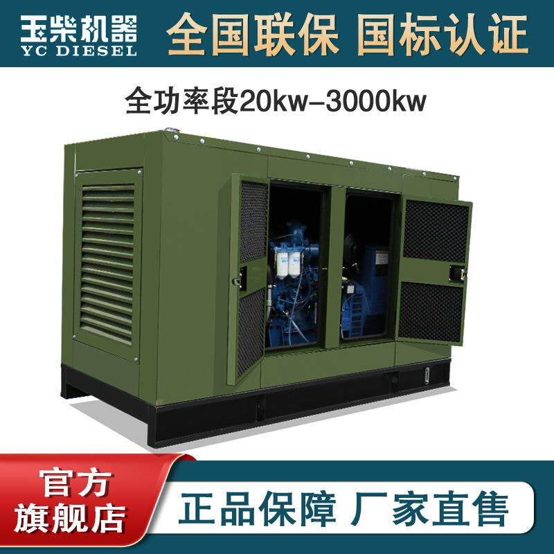 玉柴50kw静音箱柴油发电机组低油耗户外防雨防尘备用电源发动机