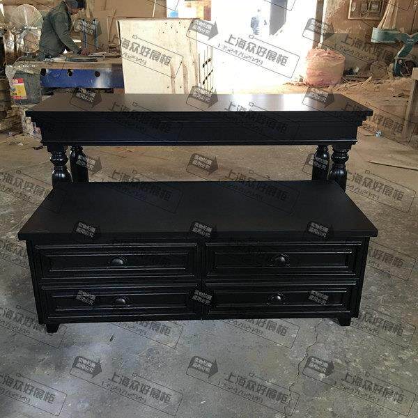 2025新款高低流水台 欧式服装鞋店箱包中岛展示柜内衣店柜台中岛