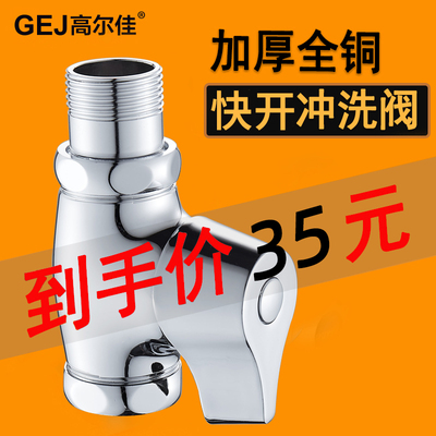 厕所快开冲水阀卫生间蹲便器蹲坑开关全铜手拧式手动大便池冲洗阀