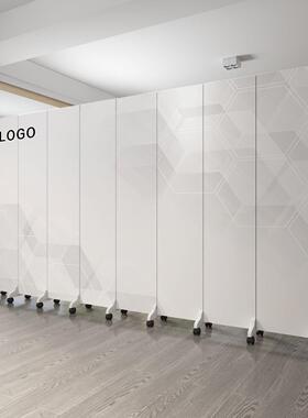定制屏风隔断墙白色折叠移动办公室玄关现代简约客厅遮挡双面折屏