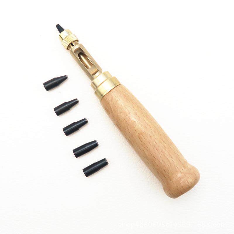 自动皮带冲可换式多头皮带冲 DIY皮革打孔器旋转冲 6件套皮带冲