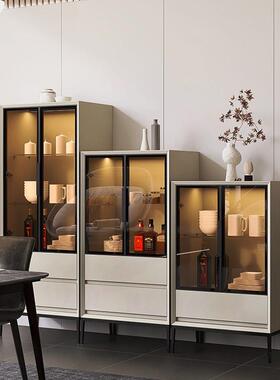 意式极简烤多客功能酒柜漆靠墙碗柜橱实木厅茶水柜F9669STT餐边低