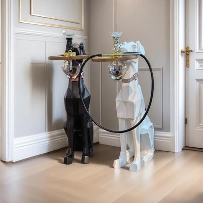 大型落地式水烟杜宾狗雕像水烟壶树脂水烟套装Hookah shisha