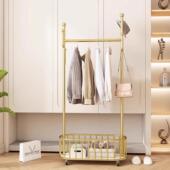 衣架落地卧室挂衣架带轮可移动家用简易衣帽架室内房间晾衣服成衣