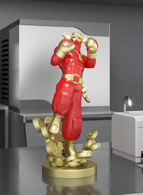 高档招财肌肉武财神爷新件客厅乔迁居搬新前家礼品店QJ3247铺摆台