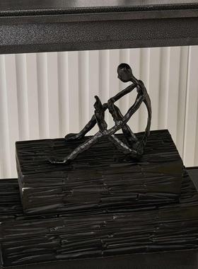售楼部展厅客厅书房套装软装样板间感轻奢书架书柜装饰品摆件