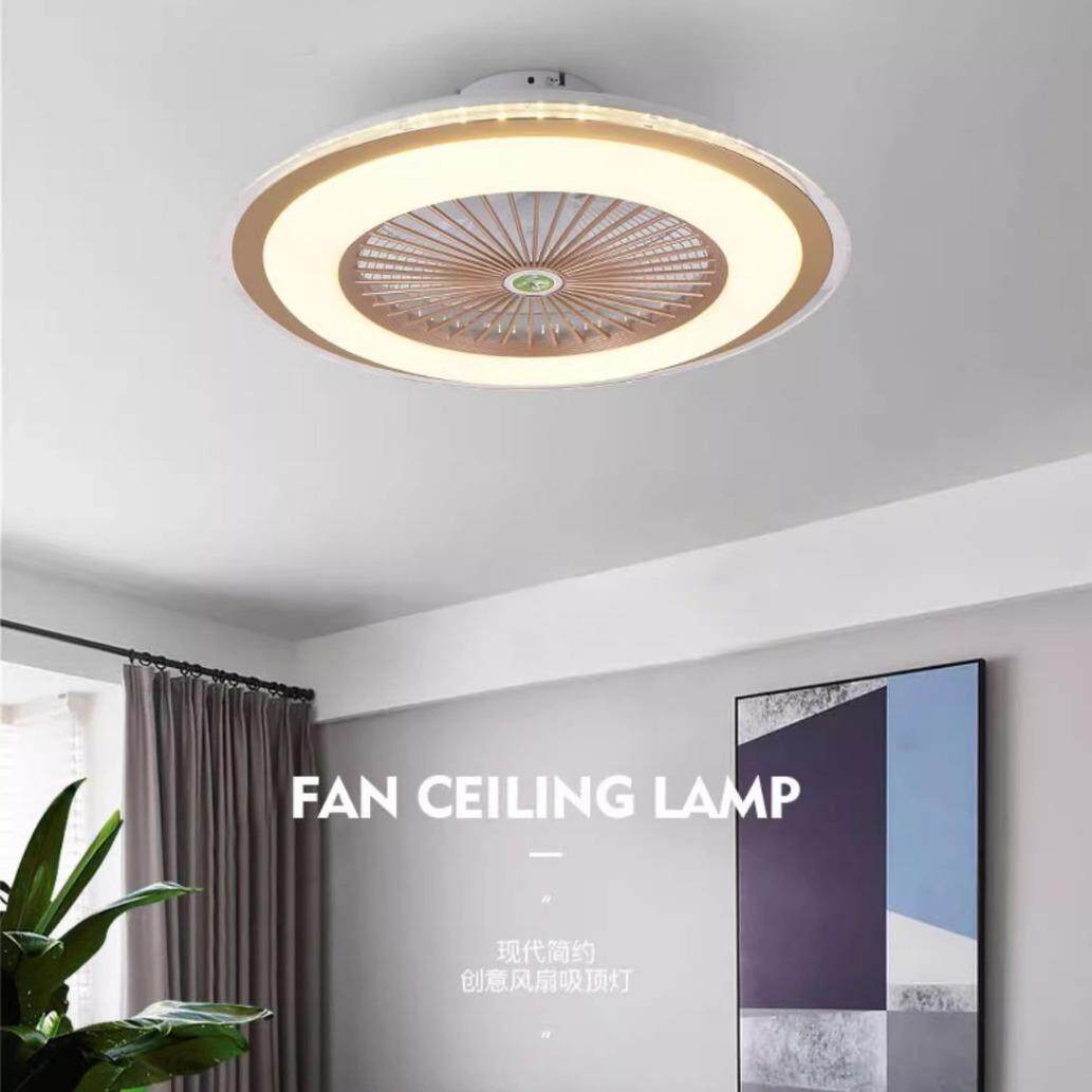 吸顶风扇灯餐厅智能超薄吊扇灯卧室隐形风扇灯简约家用一体灯