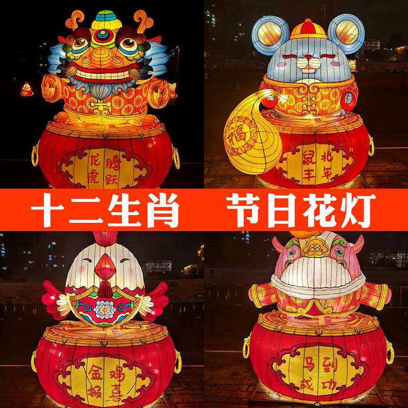 大型花灯精卫女神朱雀女神春节元宵灯展灯会山海经彩灯国庆元旦