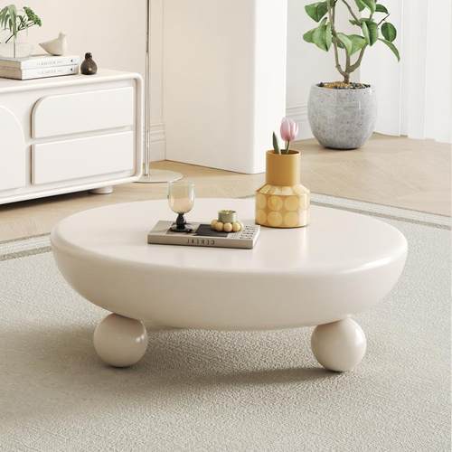 北欧奶油简约民宿网红家居卧室圆形茶几小户型现代客厅云朵家用