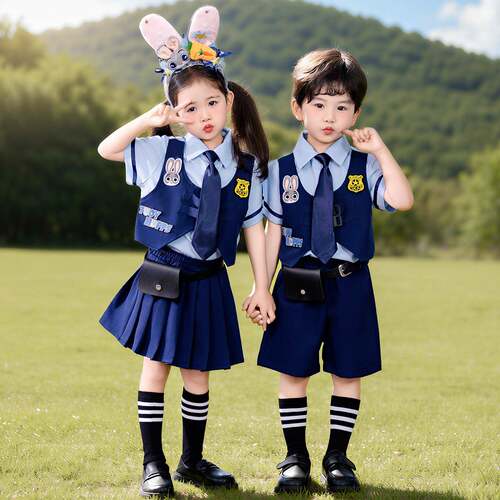六一儿童演出服疯狂动物城朱迪兔子警官cos服幼儿园夏季班服套装