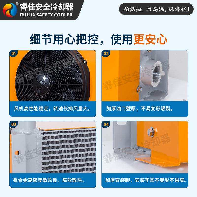 睿佳挖掘机液压油散热器20吨铲车加装风扇换热器挖机油箱风冷却器
