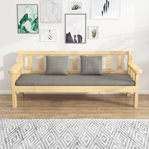 实木长木沙发合全实小户型客厅木质组椅新中式FS756559三人位经济