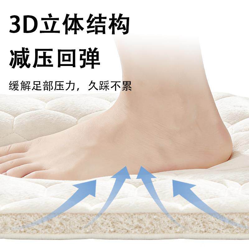 新款蜂窝加厚浴室吸水地垫氨纶纯色记忆海绵垫卫生间防滑脚垫