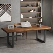 书桌桌简约原木会议桌办公家用工作台大板电木实写字长条无品牌