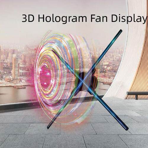 新款75cm 1184 led超亮超清拼接裸眼3d全息风扇3d LED大型拼接墙