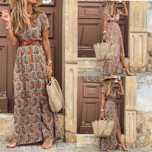 V-neck floral dress