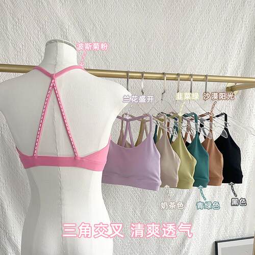 Hanging neck sports bra triangle backless yoga sports bra