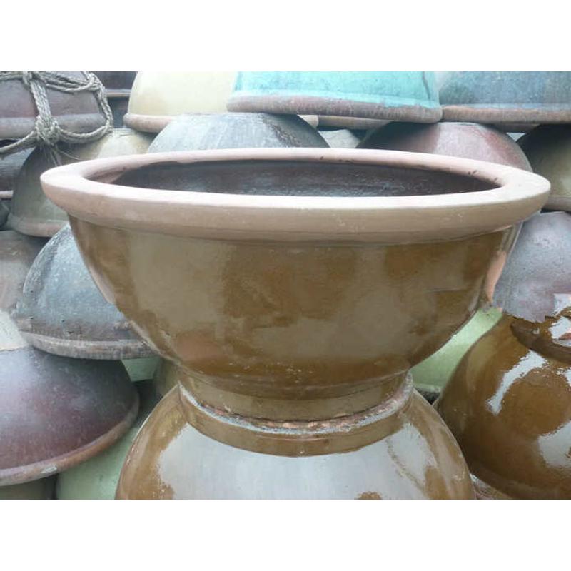 敞口矮扁缸老款园林景观庭院造景种植装饰花盆水缸大鱼缸陶缸陶盆