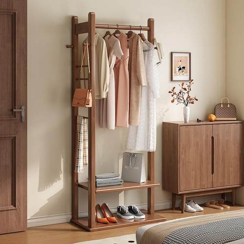 实木挂不衣落地室家用衣帽架架房间进门卧小型占空间挂衣服的CR40