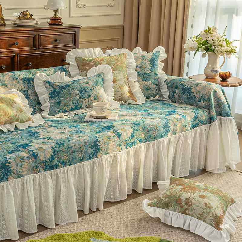 美式轻奢沙发巾全盖通用盖布全包沙发罩套感单人法式靠背盖巾