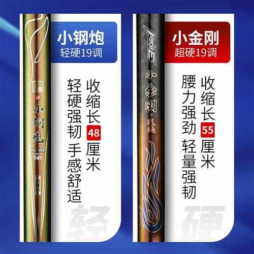 松崎小钢炮超轻超硬5.4米6.3米短节溪流竿短节钓鱼竿手杆传统钓杆