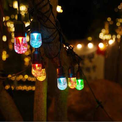 灯球串亚克力幻彩串户灯营帐外露防水s14篷新款串灯泡rgb