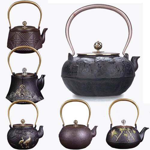 铸铁壶手工新中式摆件壶茶室装饰茶壶样板间家用烧水壶复古铁茶壶